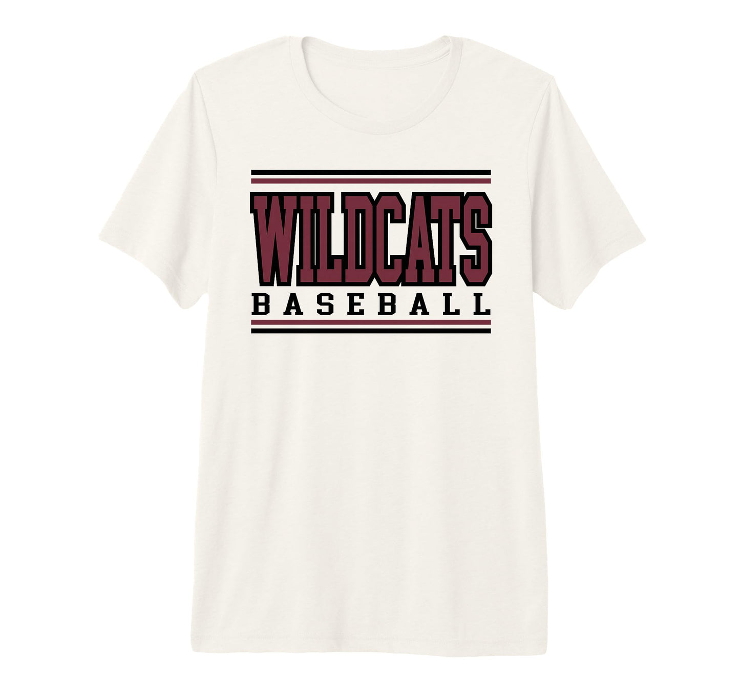 Wildcats Baseball Mom Game Day Maroon T-Shirt - Unique Graphic Unisex - T-Shirt, Sweatshirt, Hoodie