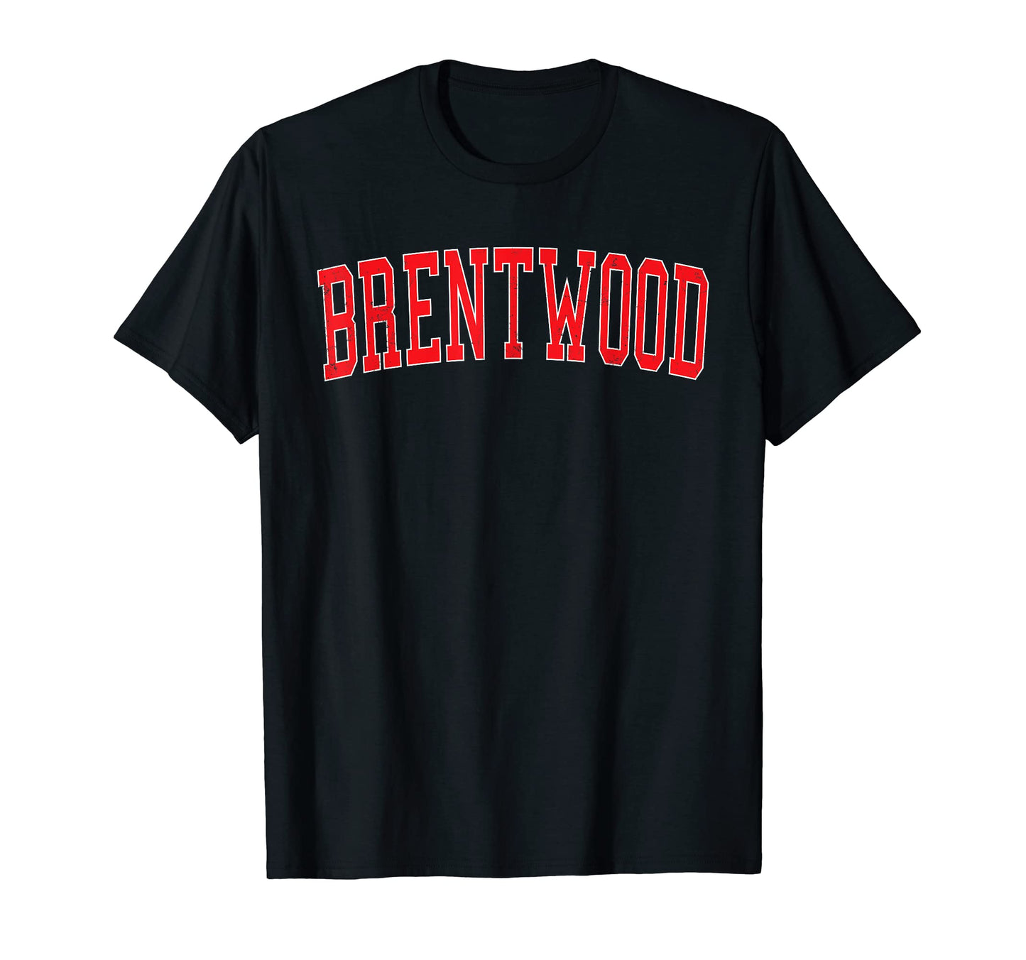 Brentwood Ny Varsity Red Text T-Shirt - Aesthetic Graphic for Adults - T-Shirt, Sweatshirt, Hoodie