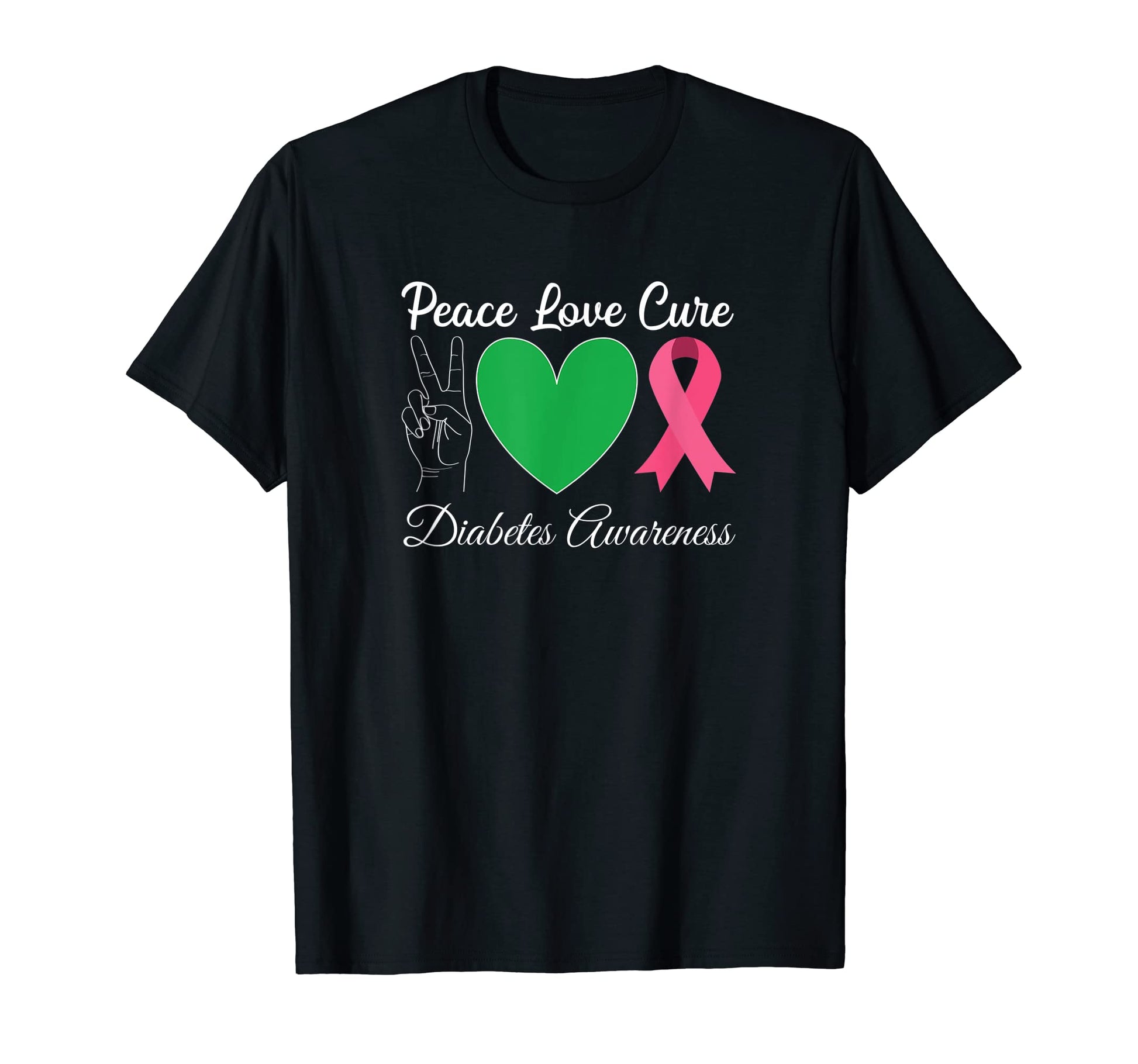 Peace Love Cure Diabetes Awareness T-Shirt - Streetwear Style for Adults - T-Shirt, Sweatshirt, Hoodie