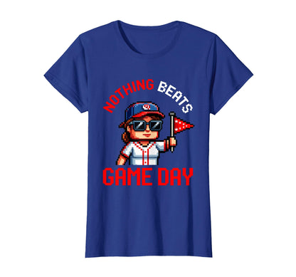 Nothing Beats Game Day Baseball Mom T-Shirt - Unique Graphic Men Women - T-Shirt, Sweatshirt, Hoodie