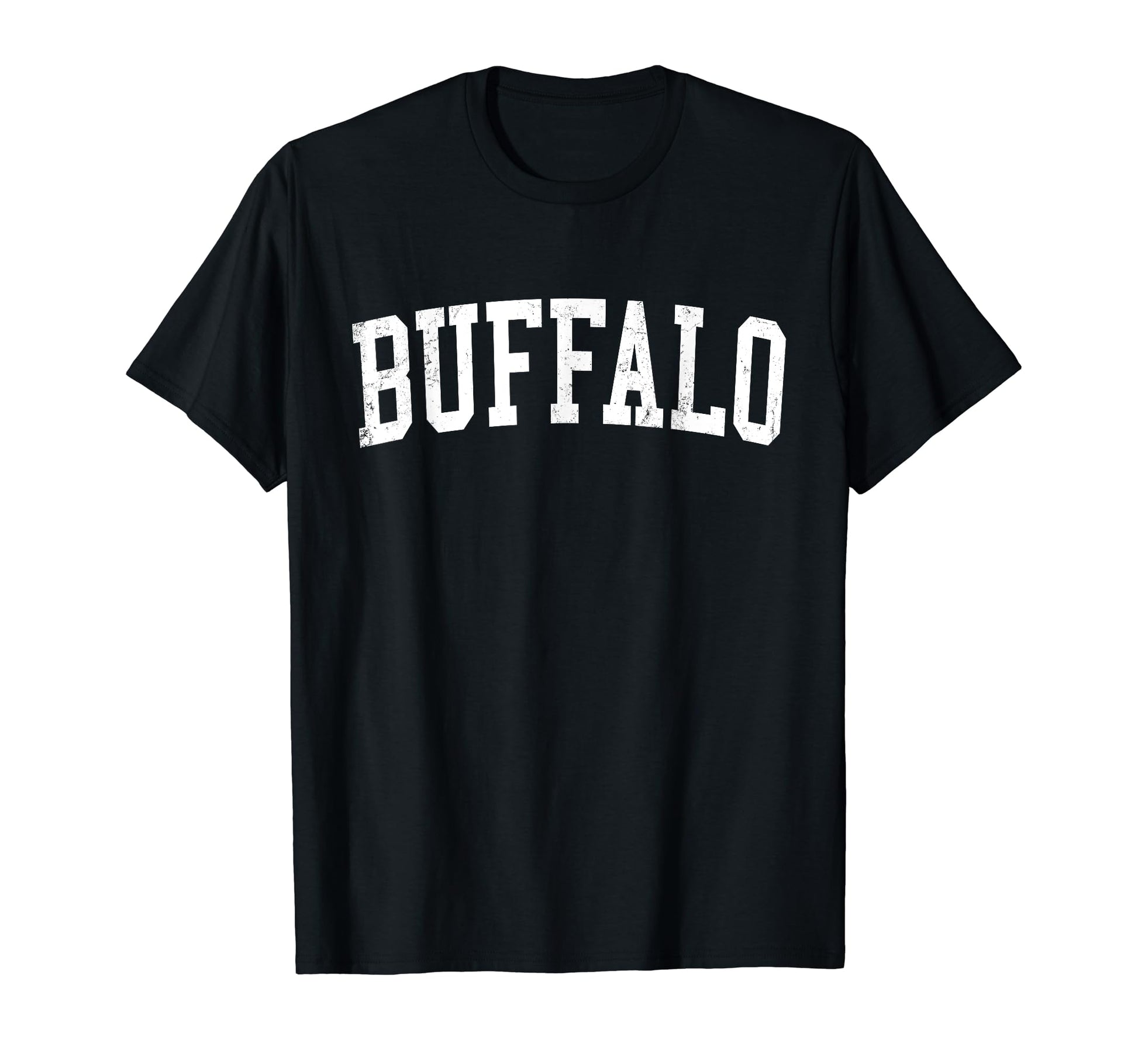 Buffalo Ny Distressed White Varsity T-Shirt - Novelty Apparel for Adults - T-Shirt, Sweatshirt, Hoodie
