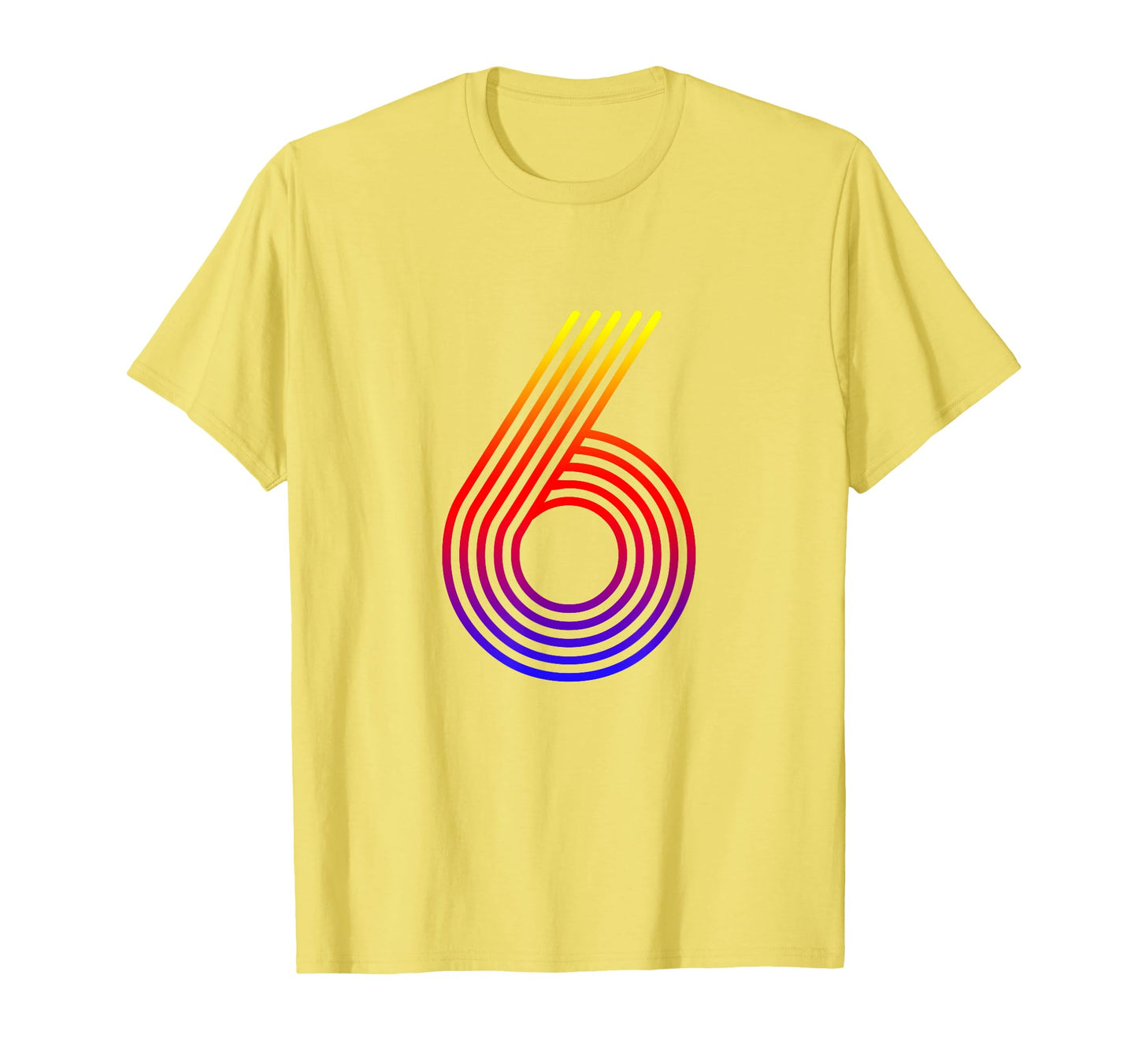 Number 6 Birthday Gift Disco Rainbow T-Shirt - Custom Art Print for Adults - T-Shirt, Sweatshirt, Hoodie