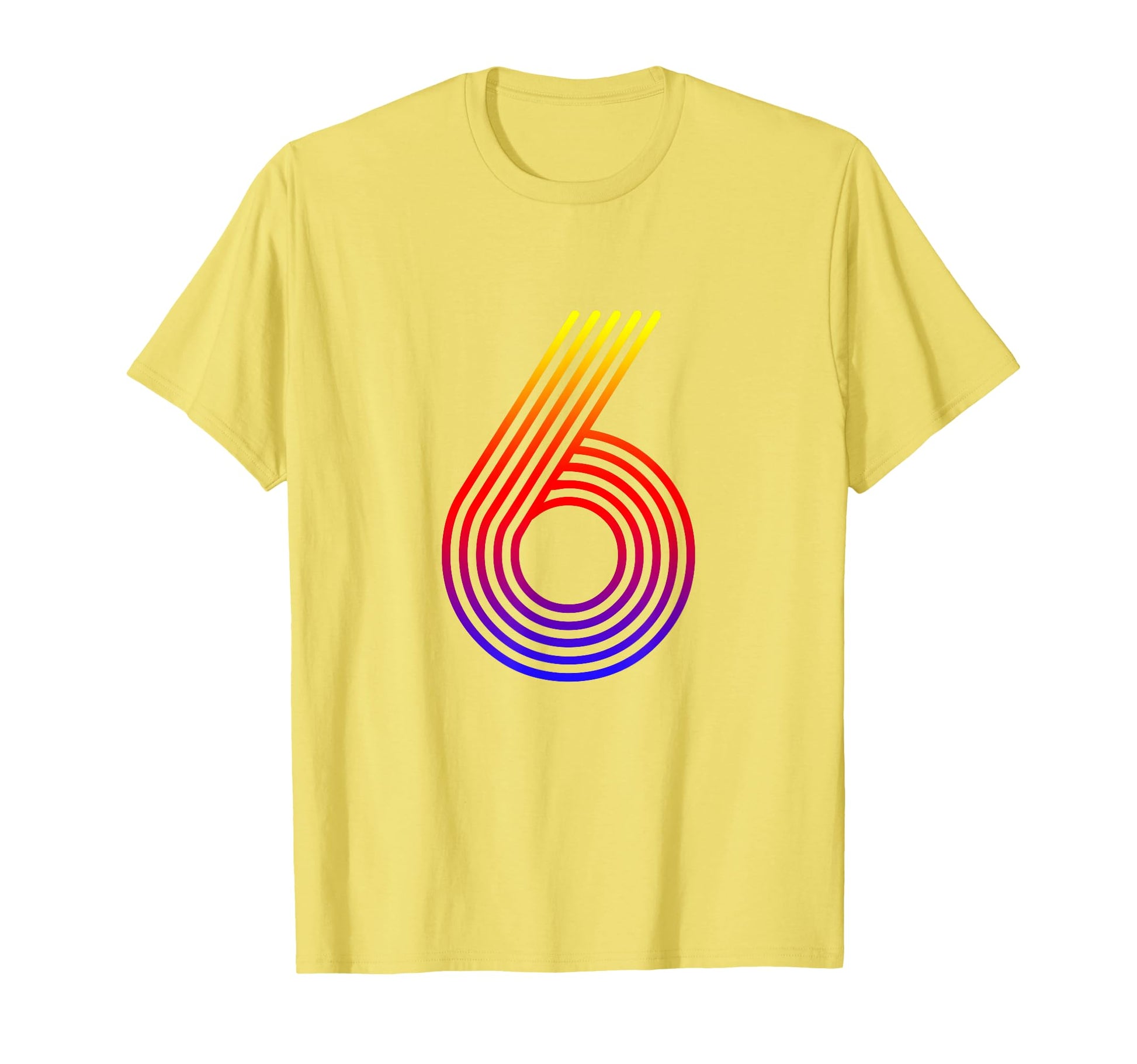 Number 6 Birthday Gift Disco Rainbow T-Shirt - Custom Art Print for Adults - T-Shirt, Sweatshirt, Hoodie