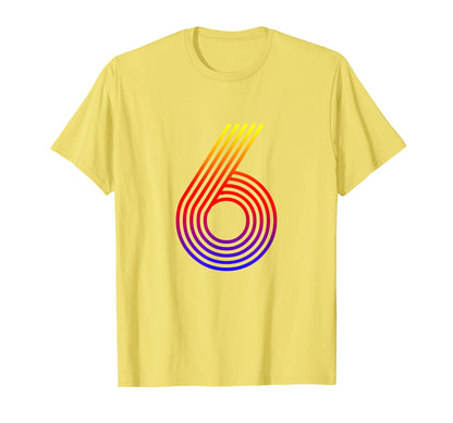 Number 6 Birthday Gift Disco Rainbow T-Shirt - Custom Art Print for Adults - T-Shirt, Sweatshirt, Hoodie