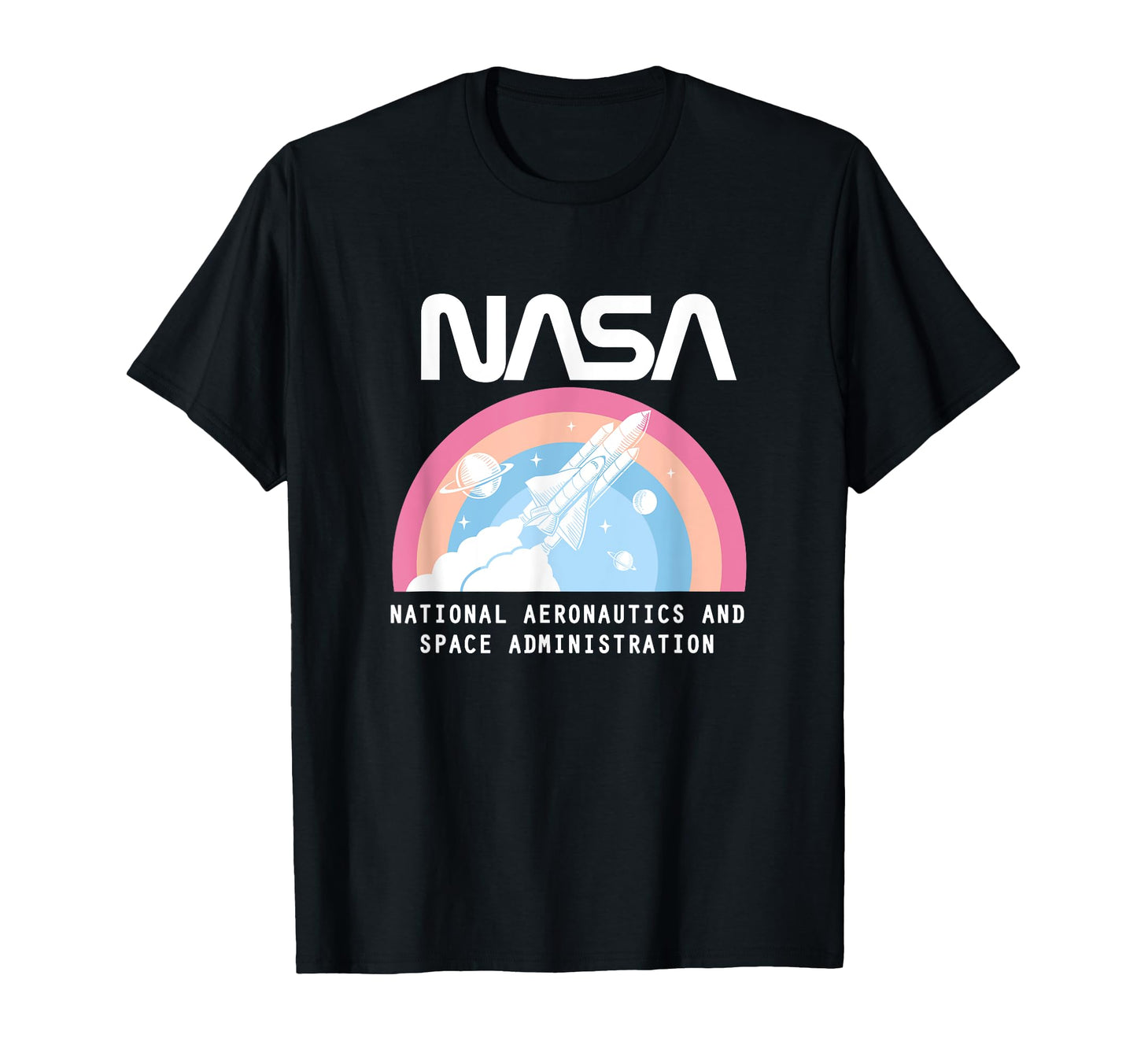Nasa Space Shuttle Pastel Rainbow T-Shirt - Custom Art Print for Adults - T-Shirt, Sweatshirt, Hoodie