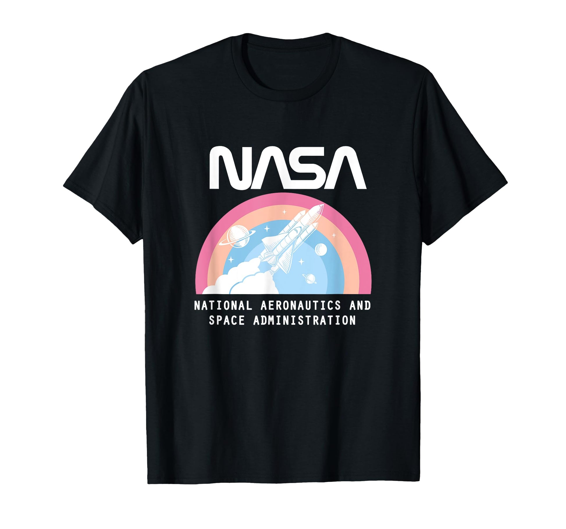 Nasa Space Shuttle Pastel Rainbow T-Shirt - Custom Art Print for Adults - T-Shirt, Sweatshirt, Hoodie