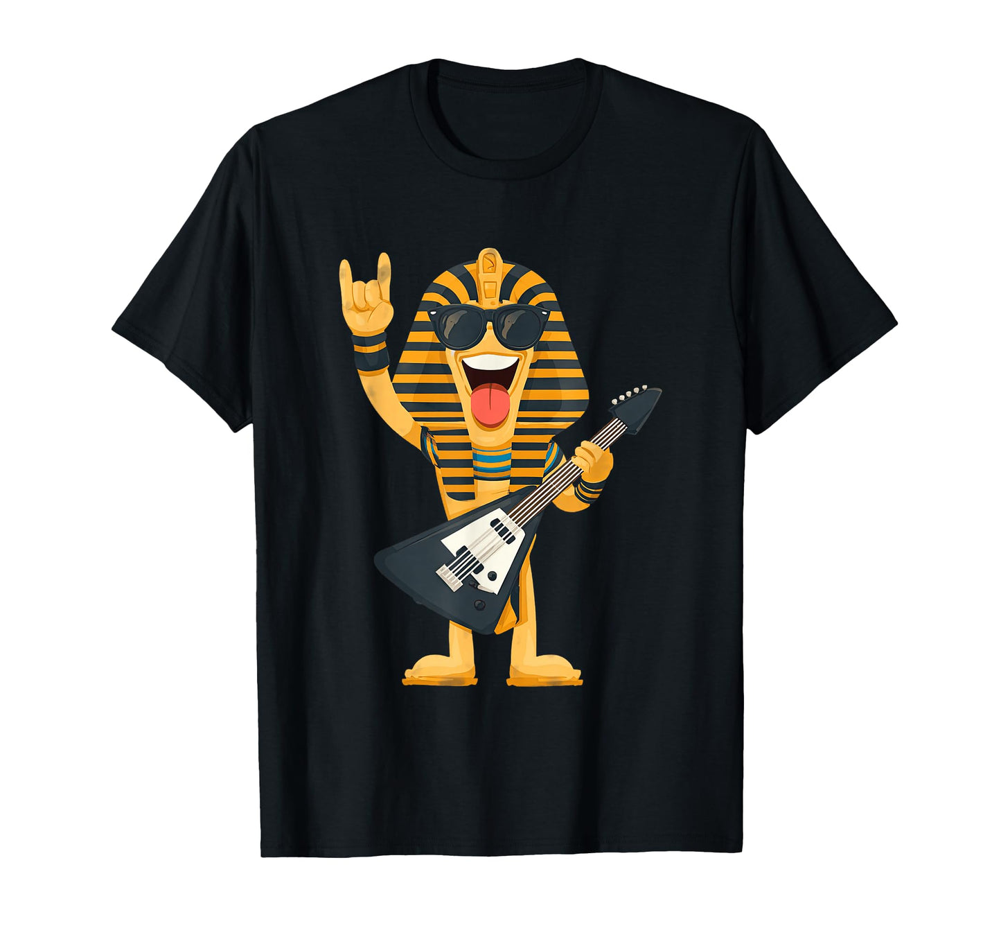 Funny Pharaoh Rock Music Guitarist T-Shirt - Custom Art Print Men Women - T-Shirt, Sweatshirt, Hoodie