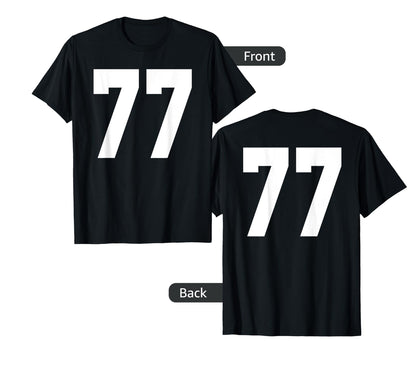 77 Team Sports Jersey Front Back Number T-Shirt - Graphic Print Unisex - T-Shirt, Sweatshirt, Hoodie