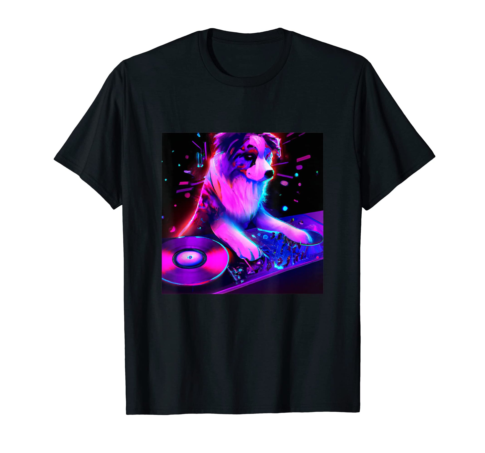 Australian Shepherd Vaporwave Dog T-Shirt - Fun Novelty Design for Adults - T-Shirt, Sweatshirt, Hoodie