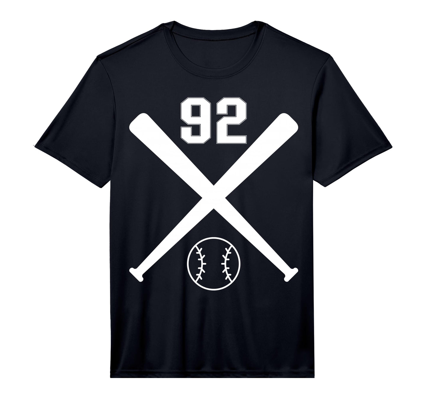 Baseball Softball Number 92 Performance T-Shirt - Graphic Print Men Women - T-Shirt, Sweatshirt, Hoodie