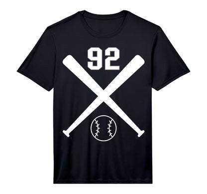Baseball Softball Number 92 Performance T-Shirt - Graphic Print Men Women - T-Shirt, Sweatshirt, Hoodie