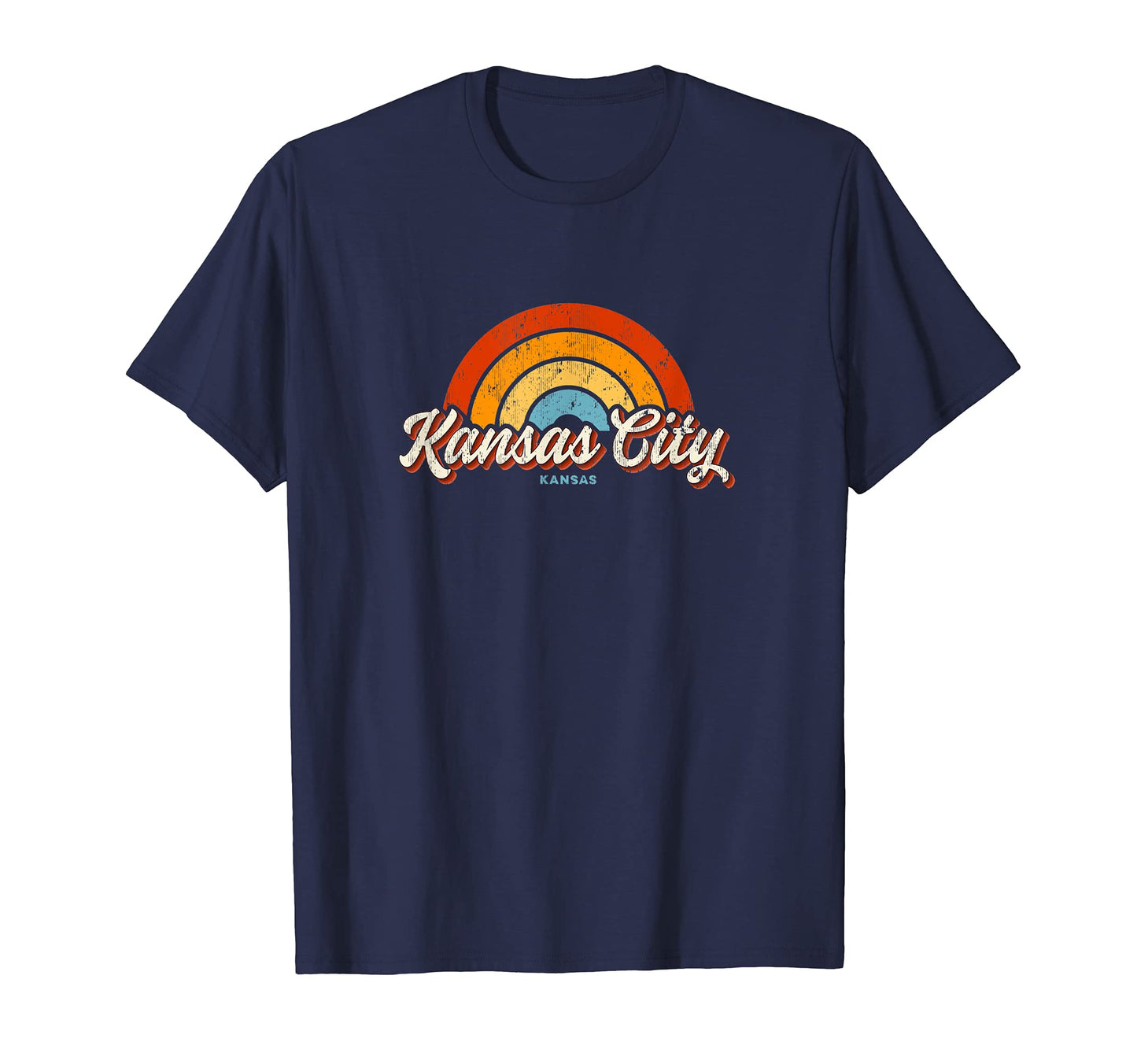 Kansas City Kansas Ks Rainbow 70S T-Shirt - Streetwear Style Unisex - T-Shirt, Sweatshirt, Hoodie