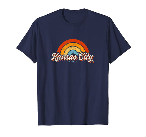 Kansas City Kansas Ks Rainbow 70S T-Shirt - Streetwear Style Unisex - T-Shirt, Sweatshirt, Hoodie
