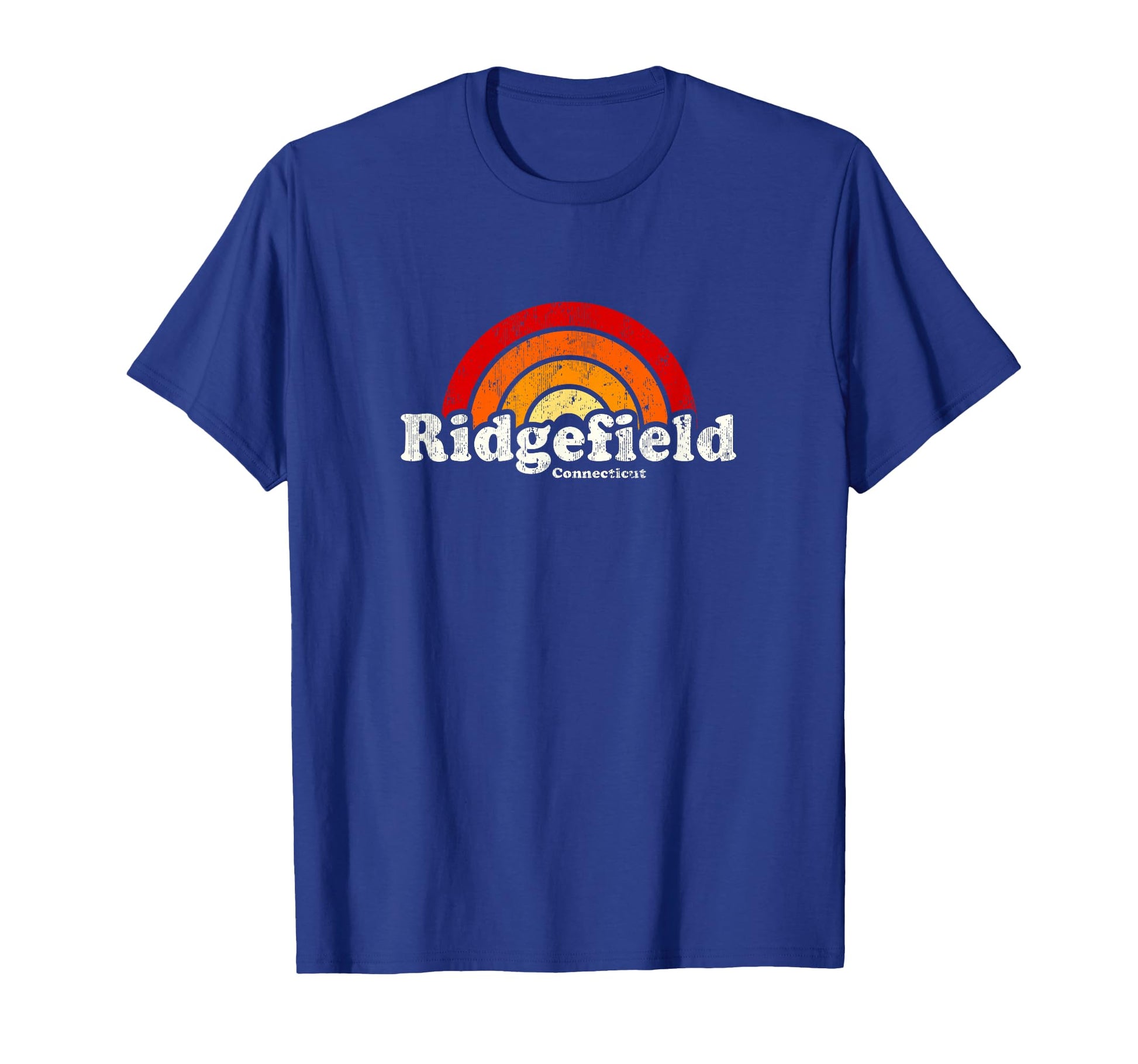 Ridgefield Connecticut Ct 70S Rainbow T-Shirt - Novelty Apparel Men Women - T-Shirt, Sweatshirt, Hoodie