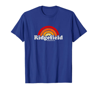 Ridgefield Connecticut Ct 70S Rainbow T-Shirt - Novelty Apparel Men Women - T-Shirt, Sweatshirt, Hoodie