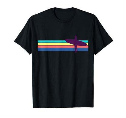 Surfing Surf Stripe Longboard T-Shirt - Fun Novelty Design Unisex - T-Shirt, Sweatshirt, Hoodie