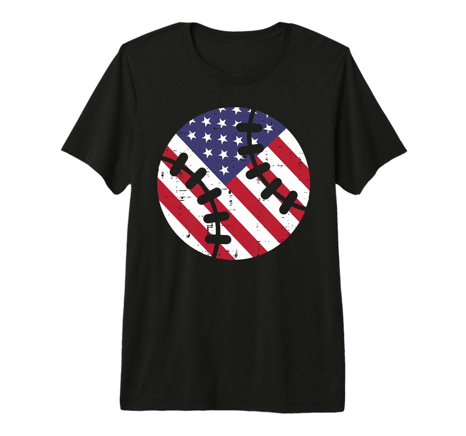 Baseball American Flag Sports T-Shirt - Fun Novelty Design for Adults - T-Shirt, Sweatshirt, Hoodie