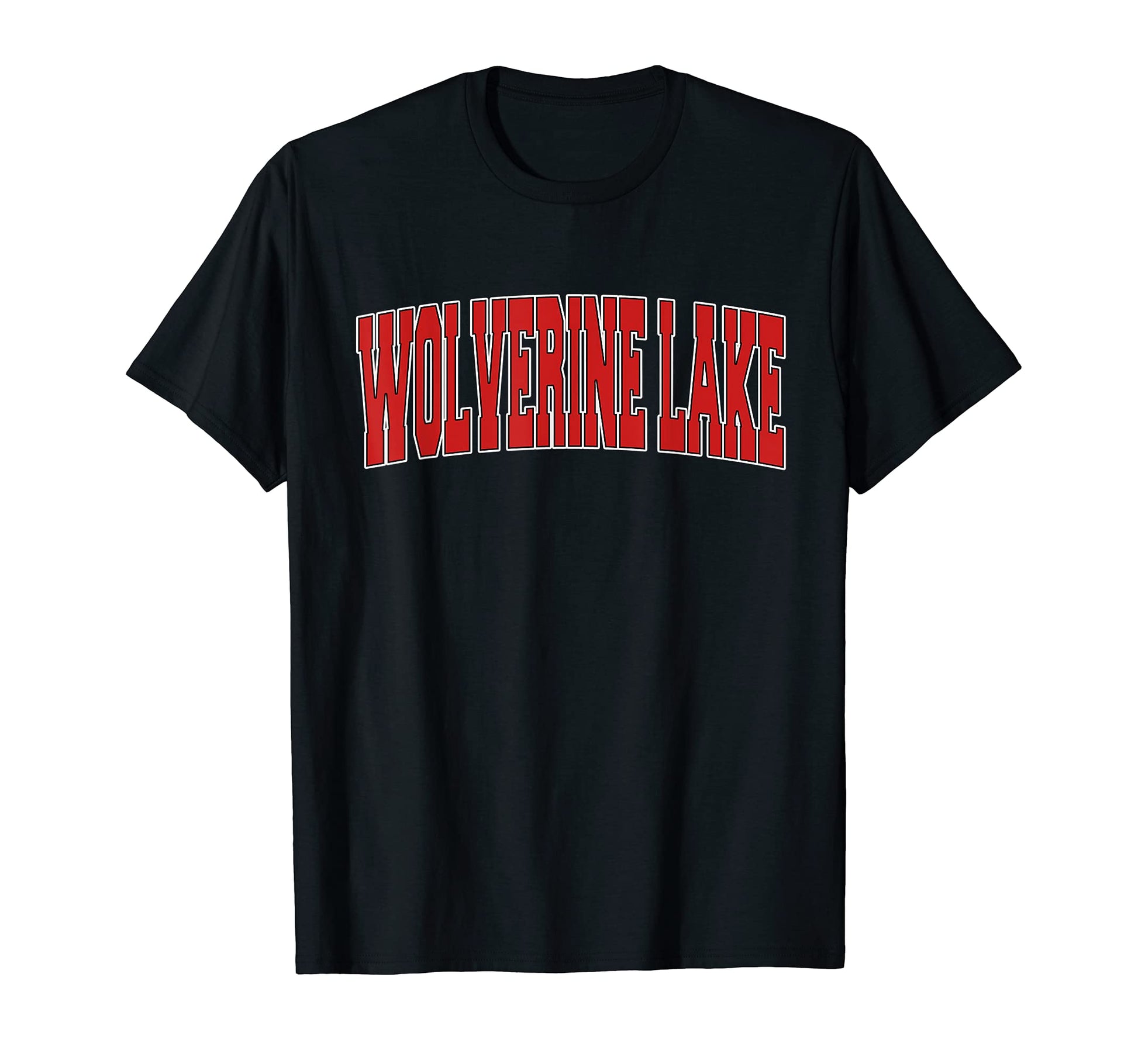 Wolverine Lake Mi Michigan Varsity T-Shirt - Minimalist Print for Adults - T-Shirt, Sweatshirt, Hoodie