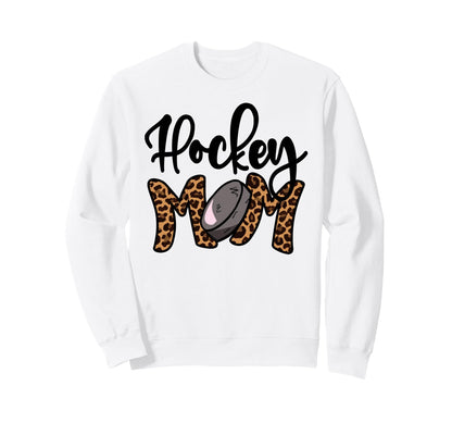 Hockey Mom Leopard Ice Hockey Mama Sweatshirt - Streetwear Style Men Women - T-Shirt, Sweatshirt, Hoodie