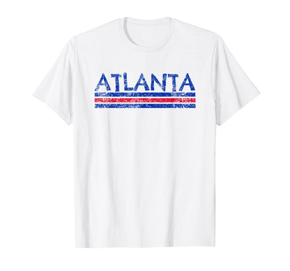 Atlanta Georgia Weathered Stripe T-Shirt - Custom Art Print Men Women - T-Shirt, Sweatshirt, Hoodie