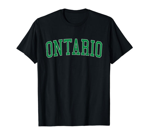Ontario Or Distressed Green Varsity T-Shirt - Aesthetic Graphic Unisex - T-Shirt, Sweatshirt, Hoodie
