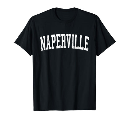 Naperville Il Distressed White Varsity T-Shirt - Graphic Print Unisex - T-Shirt, Sweatshirt, Hoodie