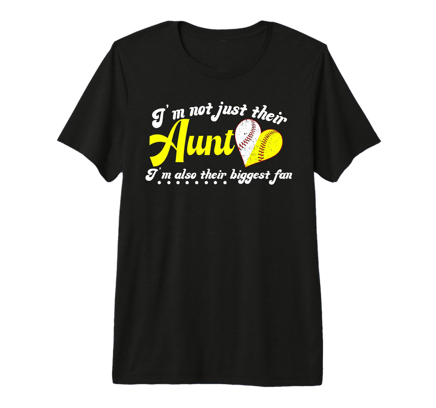Their Biggest Fan Softball Baseball Aunt T-Shirt - Minimalist Print Unisex - T-Shirt, Sweatshirt, Hoodie