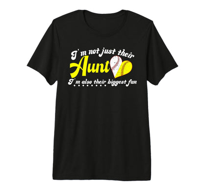 Their Biggest Fan Softball Baseball Aunt T-Shirt - Minimalist Print Unisex - T-Shirt, Sweatshirt, Hoodie