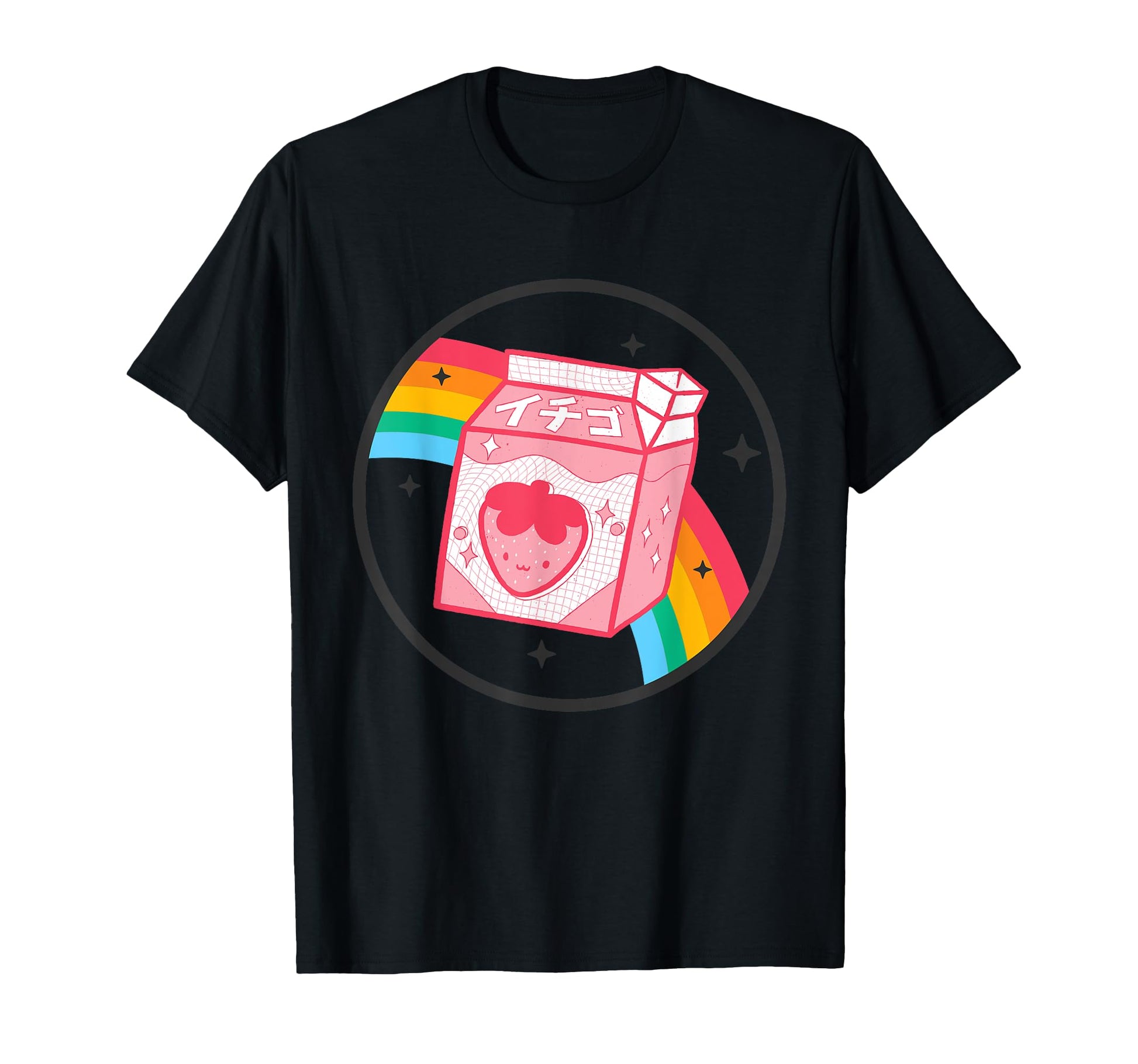 Strawberry Milk Carton Kawaii Rainbow T-Shirt - Novelty Apparel Men Women - T-Shirt, Sweatshirt, Hoodie