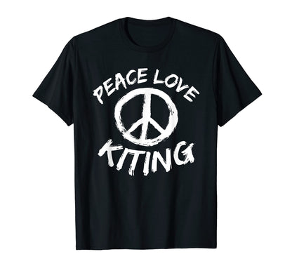 Kiteboard Power Kite Peace Love Kiting T-Shirt - Trendy Graphic Unisex - T-Shirt, Sweatshirt, Hoodie