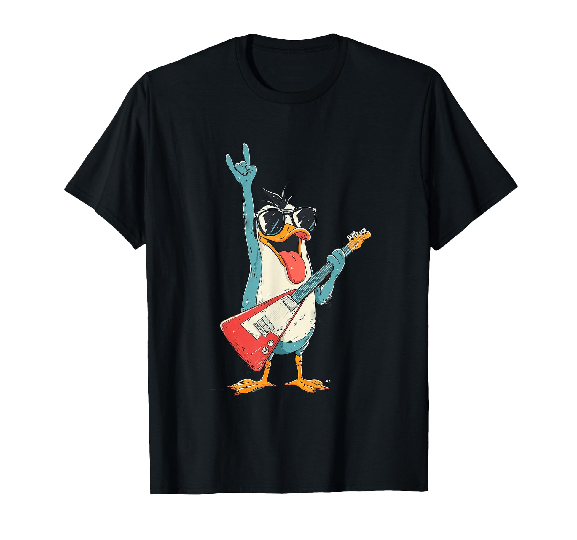 Penguin Guitar Player Rock Music T-Shirt - Custom Art Print Men Women - T-Shirt, Sweatshirt, Hoodie