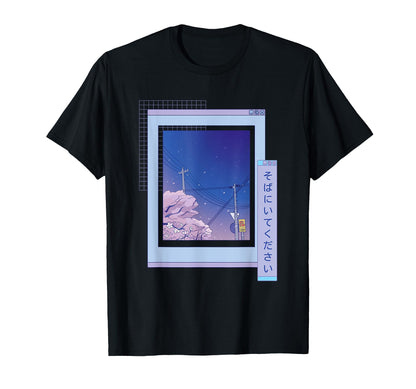 Japanese Landscape Cherry Blossom T-Shirt - Fun Novelty Design for Adults - T-Shirt, Sweatshirt, Hoodie