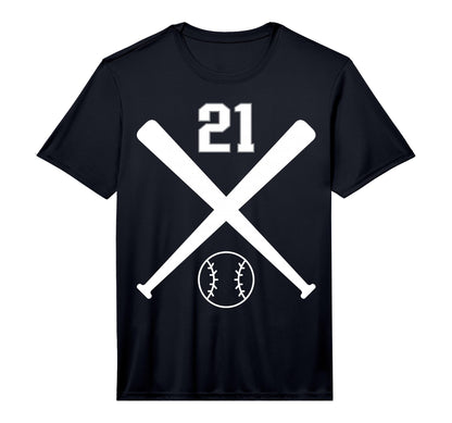 Baseball Softball Number 21 T-Shirt - Fun Novelty Design for Adults - T-Shirt, Sweatshirt, Hoodie