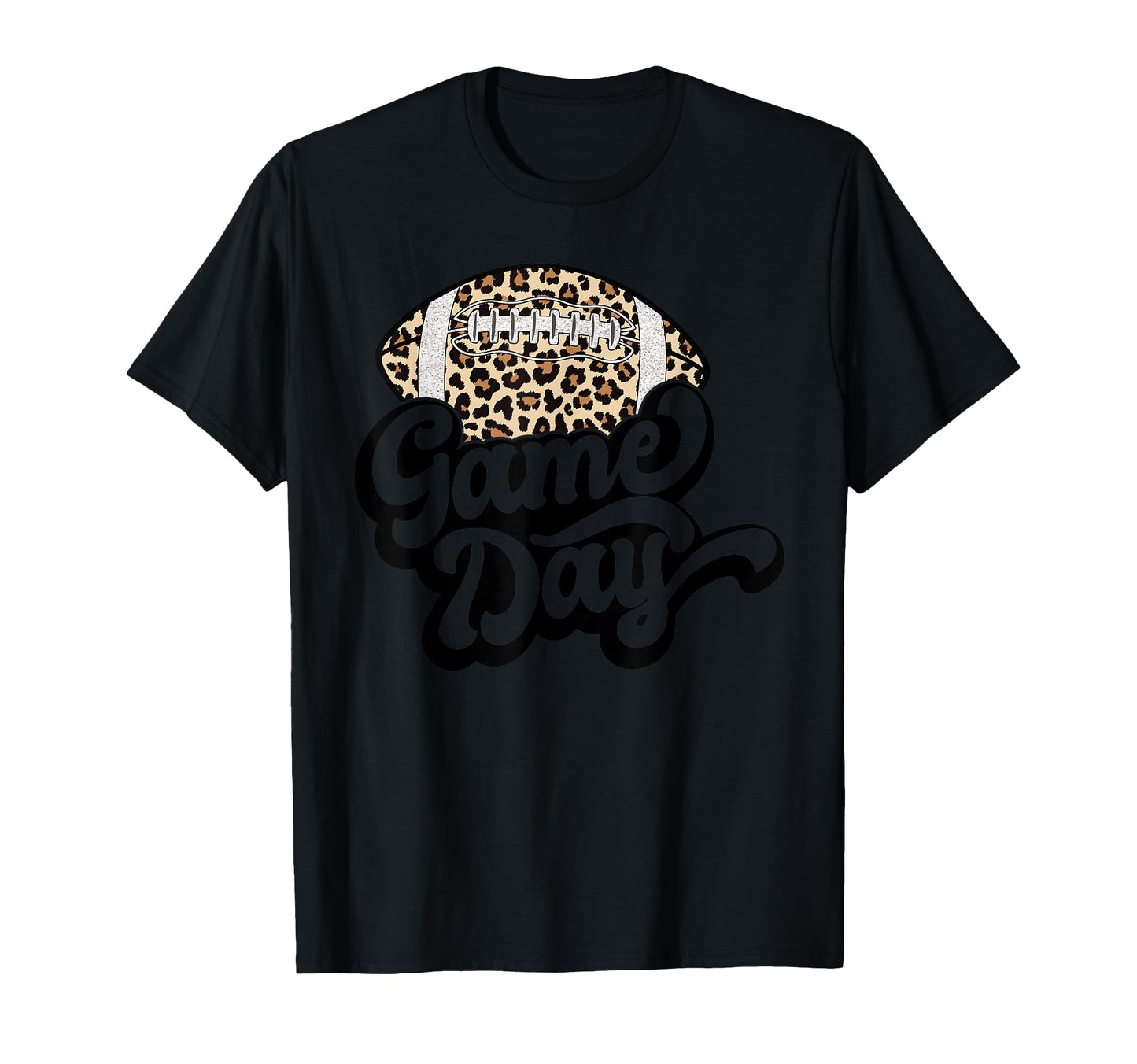 Game Day Leopard Football Mom Football T-Shirt - Trendy Graphic for Adults - T-Shirt, Sweatshirt, Hoodie