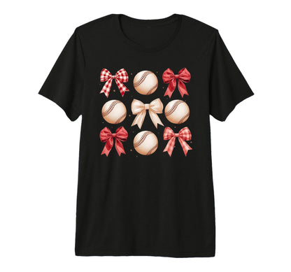 Baseball Coquette Bow Mom Sister Tri T-Shirt - Custom Art Print Unisex - T-Shirt, Sweatshirt, Hoodie