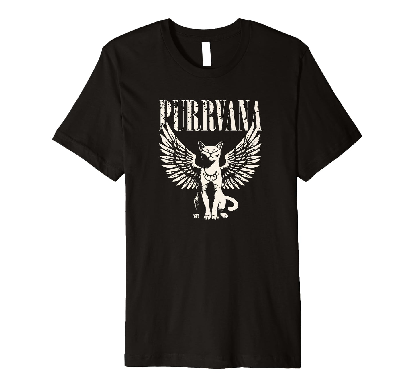 Purrvana Funny Cat Parody 90S T-Shirt - Fun Novelty Design for Adults - T-Shirt, Sweatshirt, Hoodie
