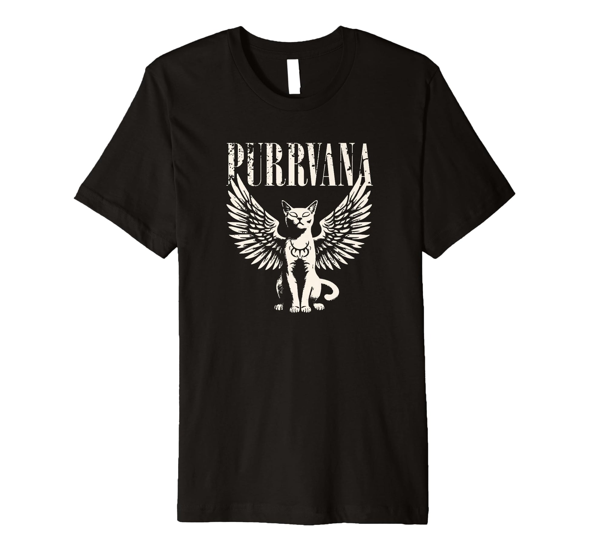 Purrvana Funny Cat Parody 90S T-Shirt - Fun Novelty Design for Adults - T-Shirt, Sweatshirt, Hoodie