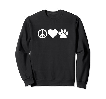 Dog Mom Dad Peace Love Dog Owners Sweatshirt - Graphic Print Unisex - T-Shirt, Sweatshirt, Hoodie