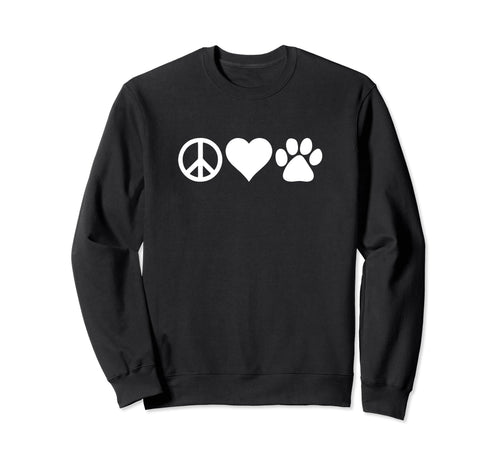 Dog Mom Dad Peace Love Dog Owners Sweatshirt - Graphic Print Unisex - T-Shirt, Sweatshirt, Hoodie