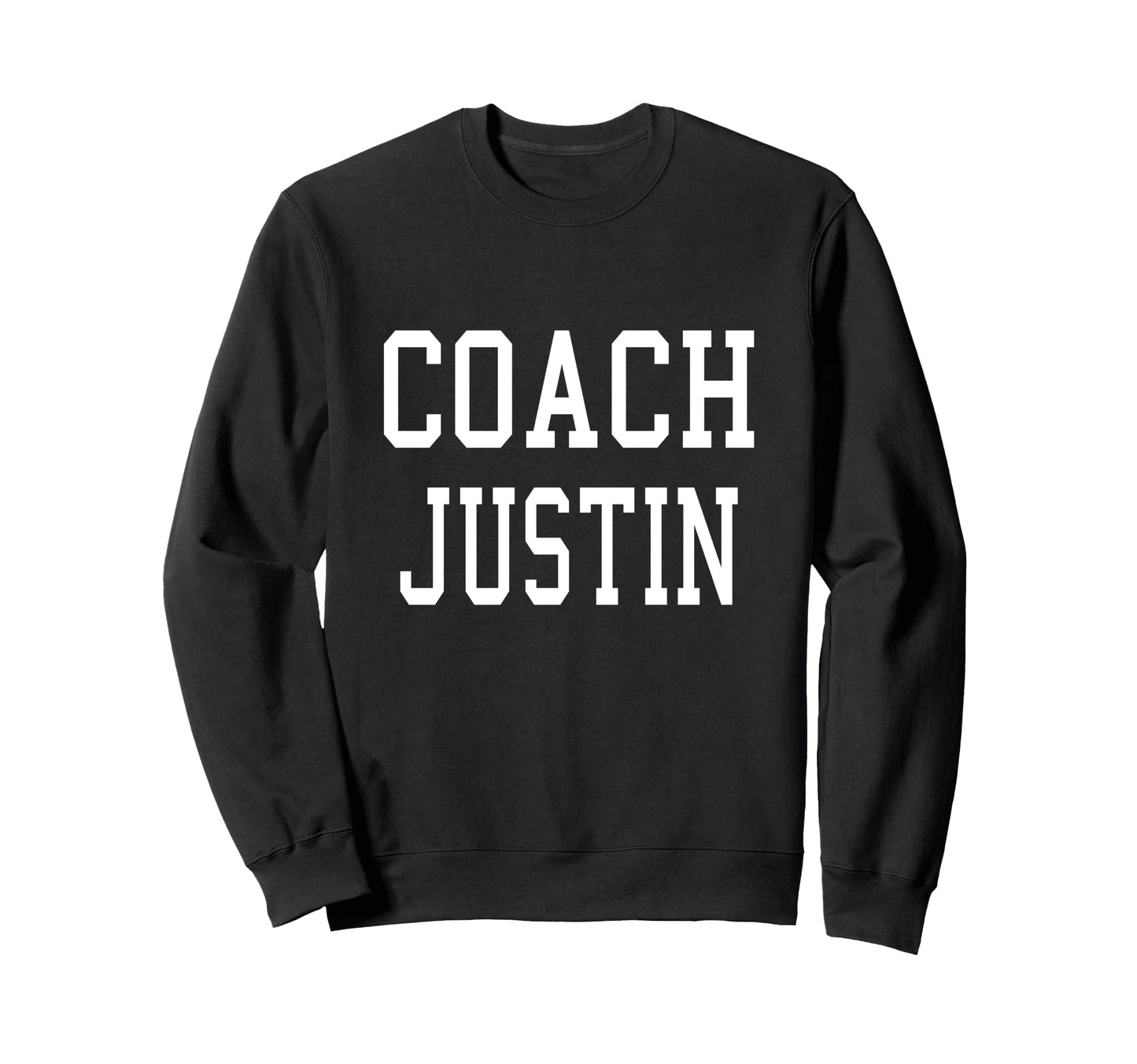 Coach Justin Custom Football Soccer Sweatshirt - Trendy Graphic for Adults - T-Shirt, Sweatshirt, Hoodie