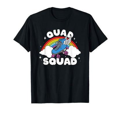 Quad Squad Roller Skating Rainbow T-Shirt - Casual Everyday Wear Men Women - T-Shirt, Sweatshirt, Hoodie