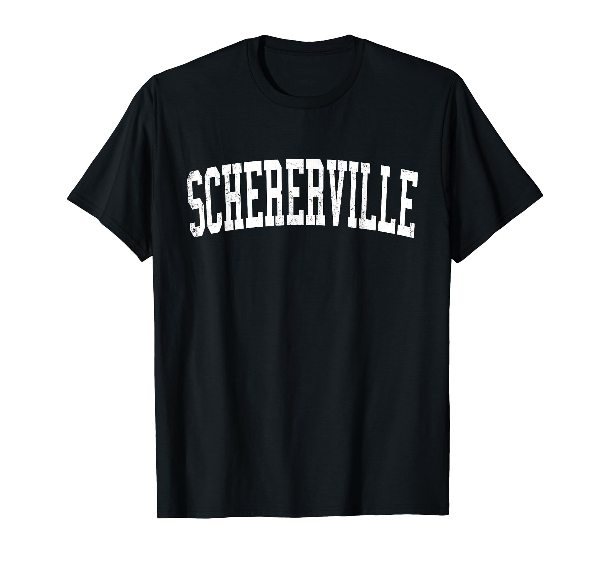 Schererville Distressed White Varsity T-Shirt - Unique Graphic Unisex - T-Shirt, Sweatshirt, Hoodie