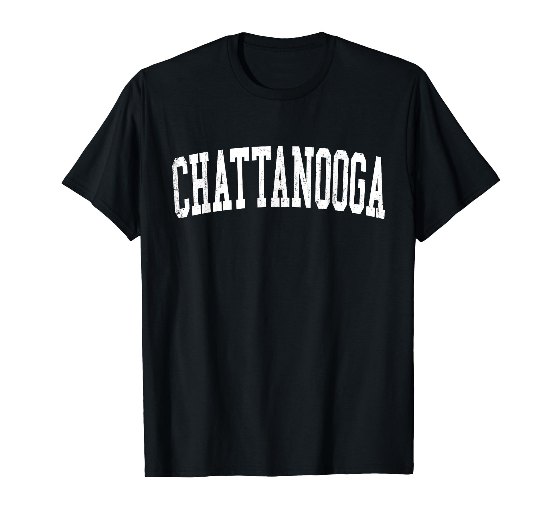 Chattanooga Tn Distressed White Varsity T-Shirt - Fun Novelty Design Unisex - T-Shirt, Sweatshirt, Hoodie