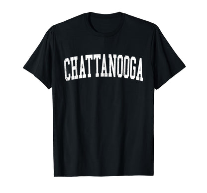 Chattanooga Tn Distressed White Varsity T-Shirt - Fun Novelty Design Unisex - T-Shirt, Sweatshirt, Hoodie