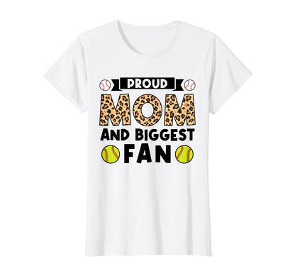 Proud Mom And Biggest Fan Softball T-Shirt - Fun Novelty Design for Adults - T-Shirt, Sweatshirt, Hoodie