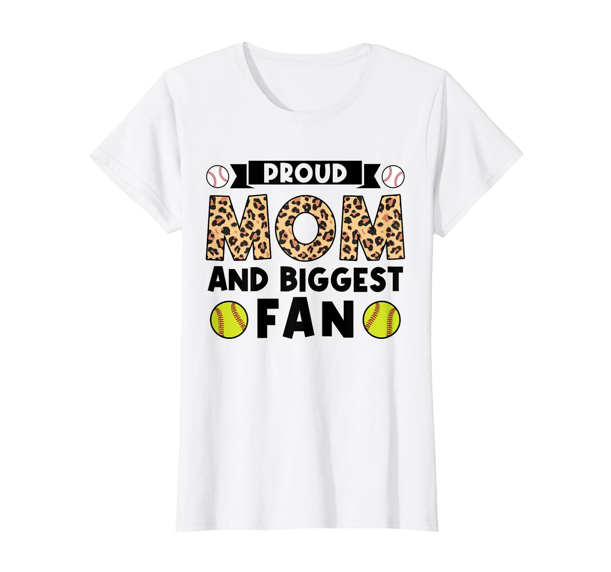 Proud Mom And Biggest Fan Softball T-Shirt - Custom Art Print for Adults - T-Shirt, Sweatshirt, Hoodie