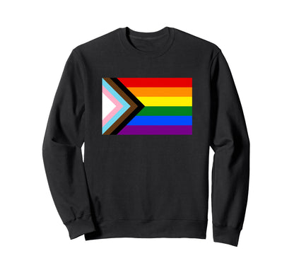 Progressive Pride Rainbow Flag Sweatshirt - Novelty Apparel Unisex - T-Shirt, Sweatshirt, Hoodie