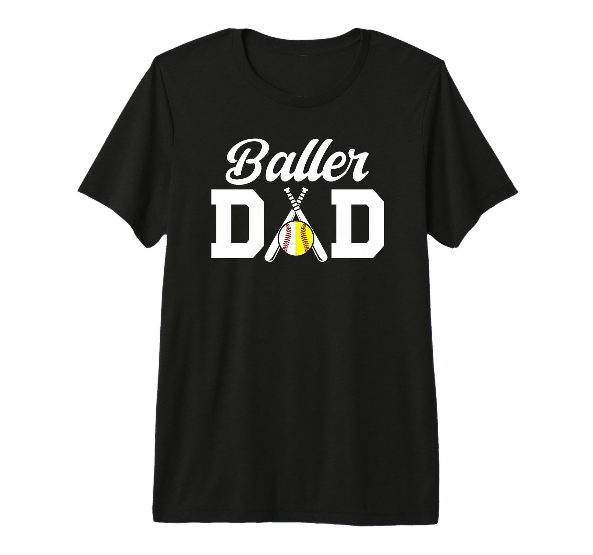 Mens Baller Dad Proud Baseball Softball T-Shirt - Minimalist Print Unisex - T-Shirt, Sweatshirt, Hoodie