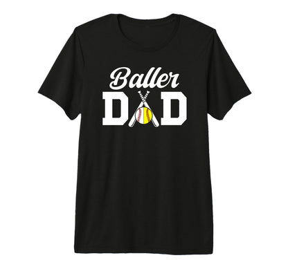 Mens Baller Dad Proud Baseball Softball T-Shirt - Minimalist Print Unisex - T-Shirt, Sweatshirt, Hoodie