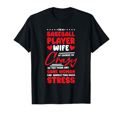 Baseball Player Wife Baseball Sports T-Shirt - Minimalist Print for Adults - T-Shirt, Sweatshirt, Hoodie